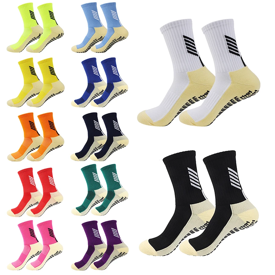 1 Pairs Football Socks Men Women Sports Socks Non-slip Silicone Bottom Soccer Badminton Socks Rugby Socks Outdoor Sport Running