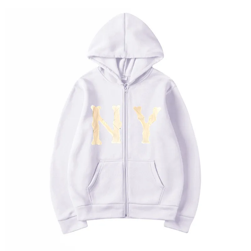 Comfortable Hoodie Sports and Leisure One Piece Hoodie Letter NY Print Y2 Men's and Women's Zipper Hoodie Autumn and Winter