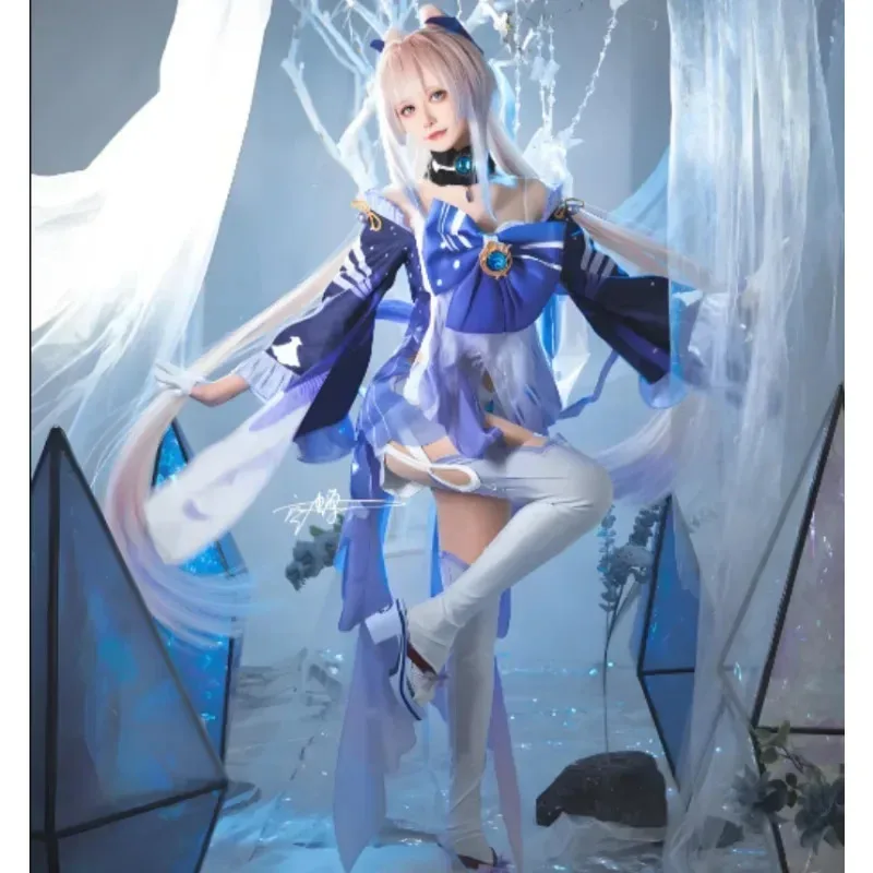Game Genshin Impact Sangonomiya Kokomi Cosplay Costume Shoes Wig Dress Full Set Character Props Accessories Carnival Dress Up