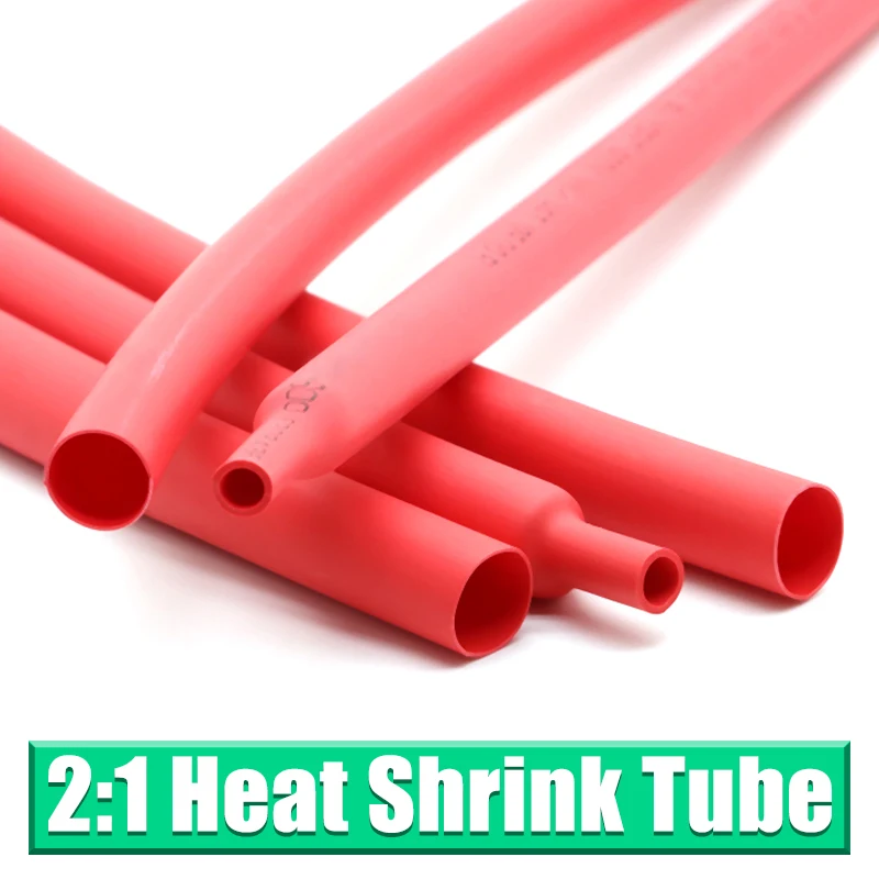 

1M Red 2:1 Heat Shrink Tube Dia 0.6 ~ 50mm Polyolefin 2:1 Shrinkage Cable Sleeve Shrink wrap cable protector shrink sleeve Tube