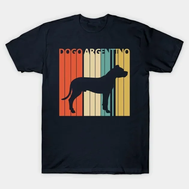 Camiseta Vintage de los años 70 para hombre, camiseta principal de regalo para dueño de perro Dogo Argentino, camisetas de algodón para hombre, camisetas informales Harajuku, manga