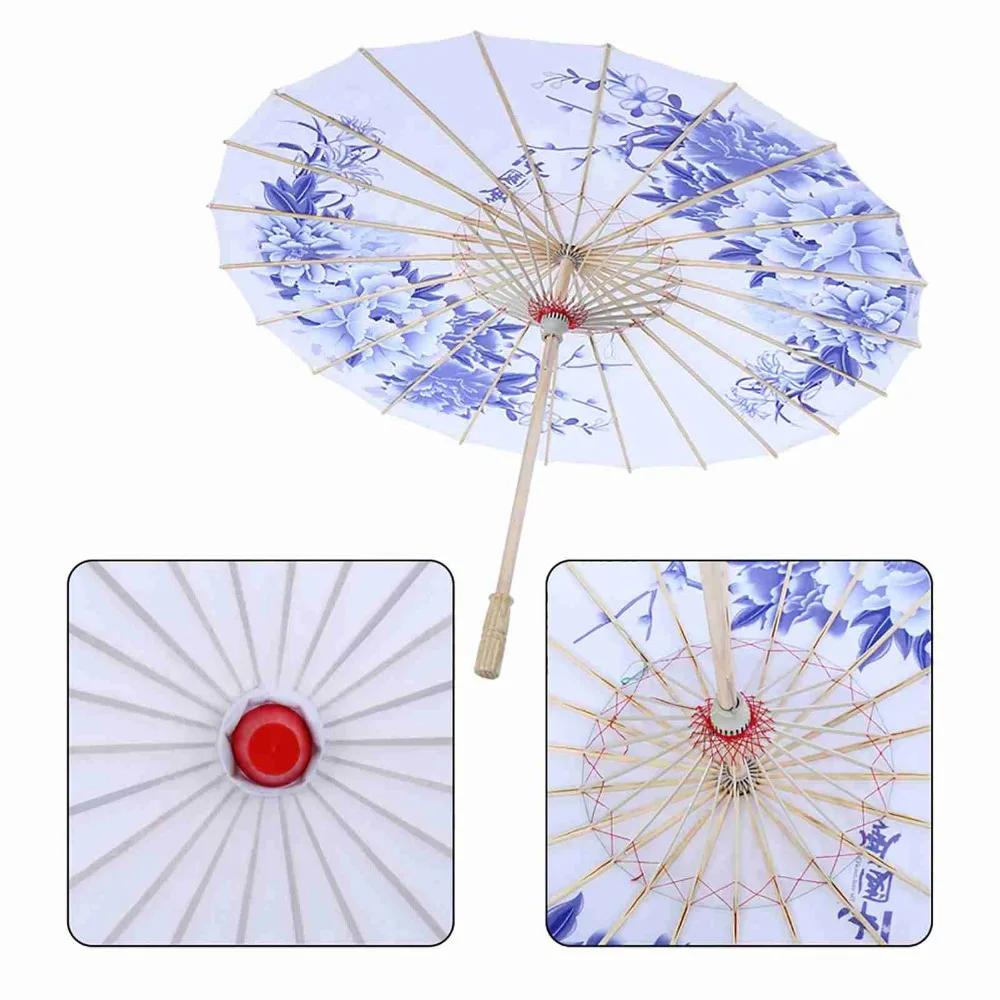 

Women Handmade Umbrella Windproof Chinese Classical Dance Umbrella(Blue)