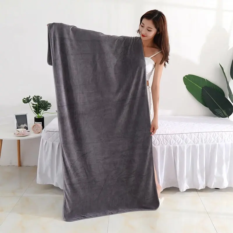 Thickened microfiber bath towel, absorbent quick-drying multifunctional bathing, swimming fitness sports and beauty towel