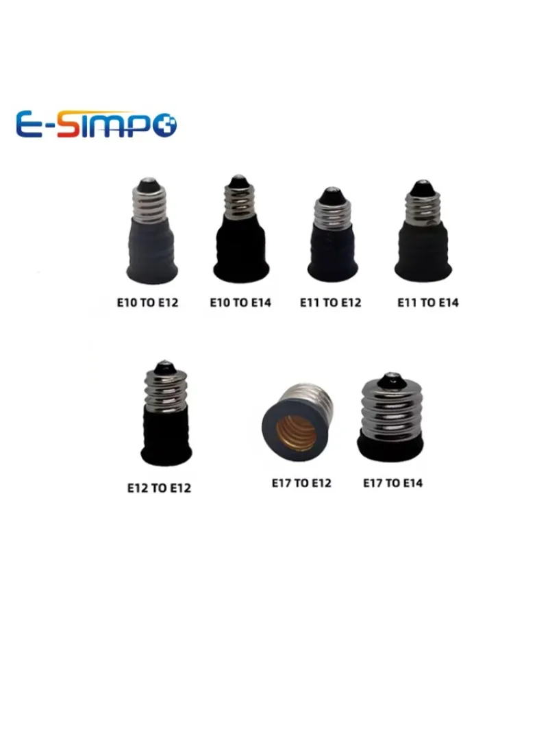 2 pièces E10-E12 E11-E12 E11-E14 E12-E12 E10-E14 E17-E14 adaptateur de douille de lumière E10 à E12 convertisseur de support de lampe candélabre, installation