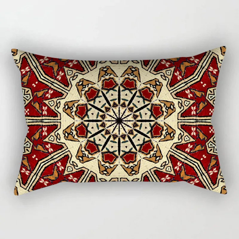 Funda de cojín con diseño de Mandala para el hogar, funda de almohada decorativa con diseño Vintage de poliéster, 30x50, para sofá