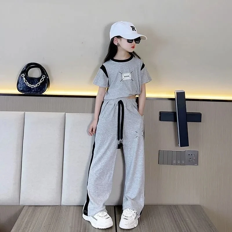 

Girl Casual Fashion Set 2Pcs Spring Summer Toddler Girls Tee T-shirt&Pants Boutique Girls Clothes Mum Daughter Mtaching Outfits