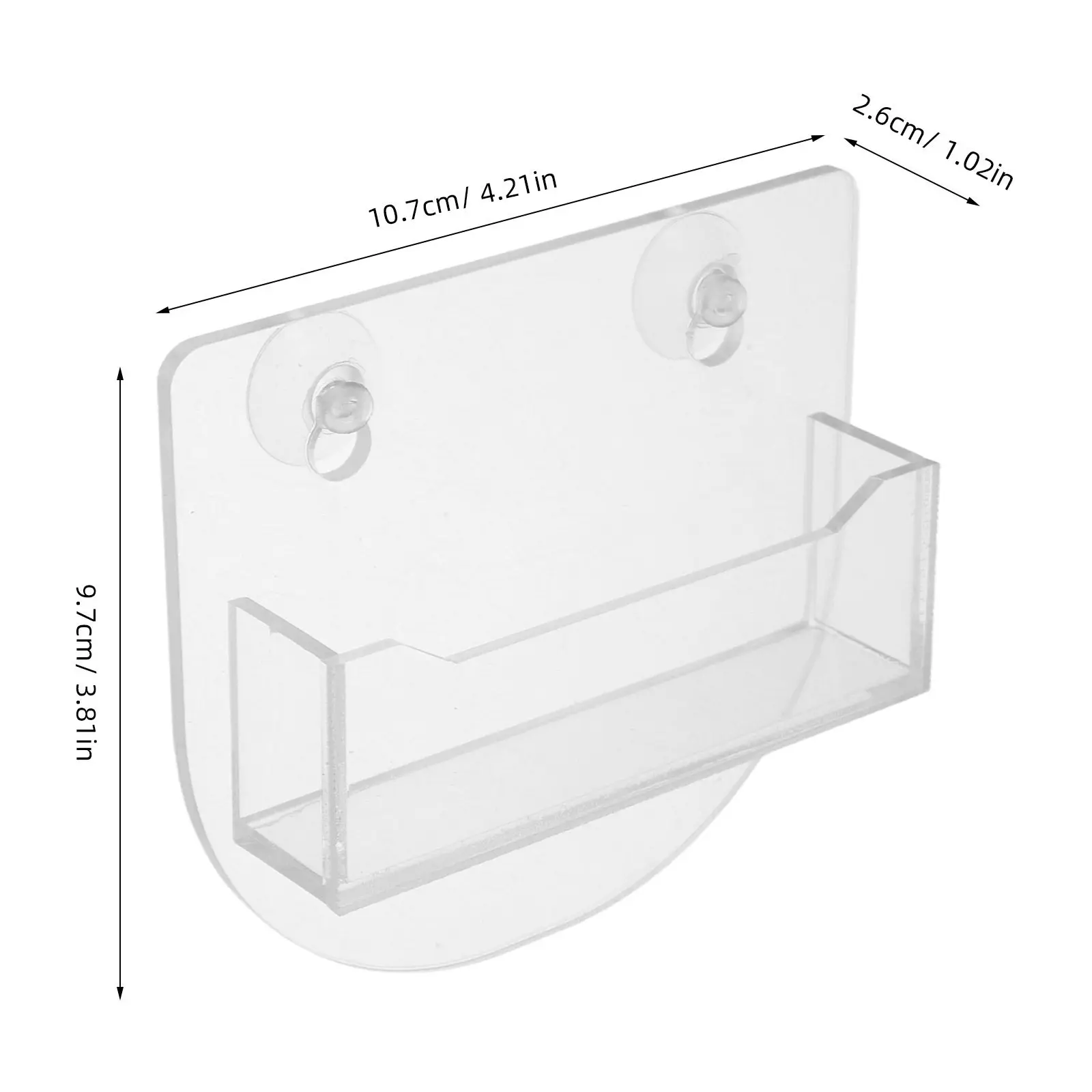 Clear Acrylic Business Card Wall Holder Suction Cup Window Mount No Drill Office Display Stand Literature Brochure Organizer