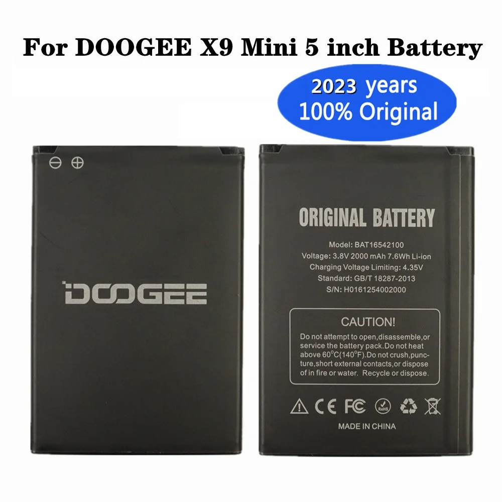 

2023 years For DOOGEE X9 Mini 5.0 inch Original Battery BAT16542100 2000mAh Large Capacity Li-ion Backup Replacement Batteries