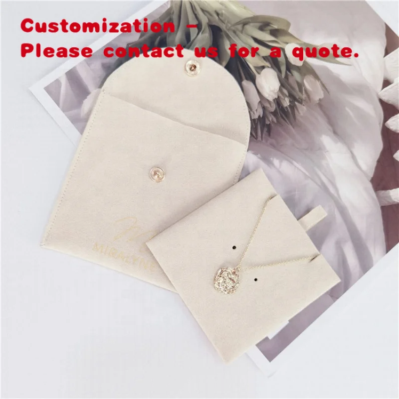 custom.Customized Luxury Fashion Microfiber Jewelry Insert Pad Jewelry Suede Bag Stamped Luxury Lvory Custom Pieces 5-8days
