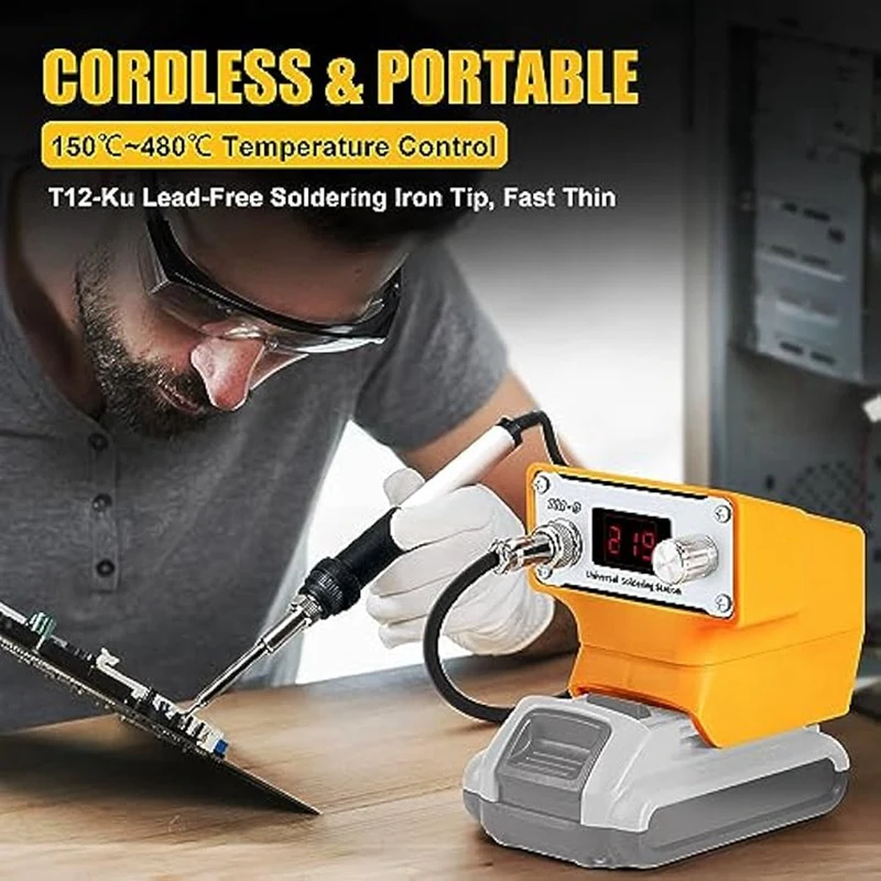 Soldering Iron Set For Dewalt 20V Battery,Battery Powered Digital Soldering Iron With T12 Tip