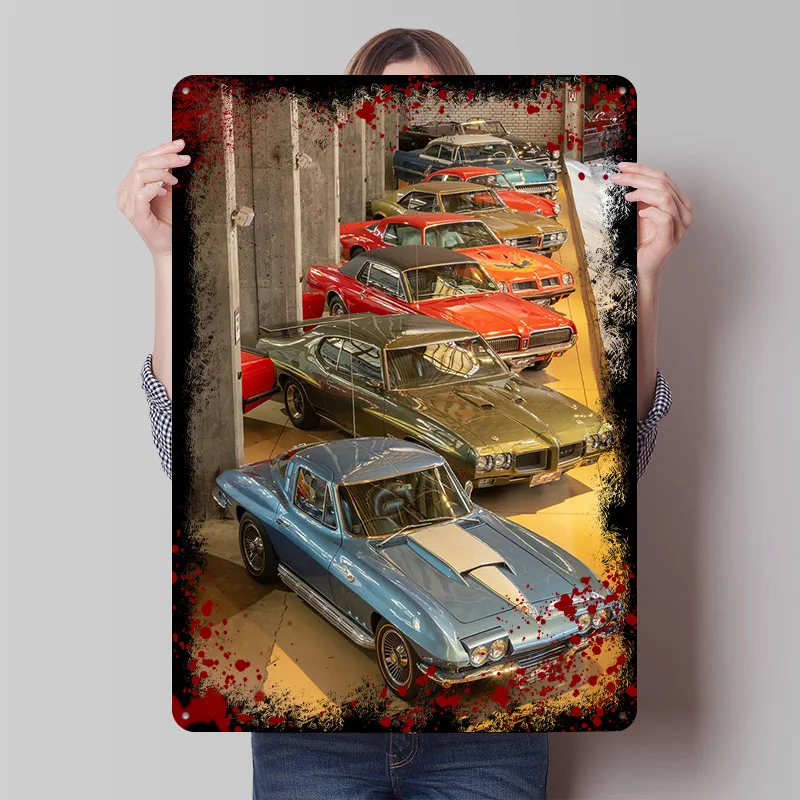 Classic S in a Row Car Metal Poster Custom Wall Art Retro Vintage Tinplate Signs for Fans Modern Home Decoration Luxury House