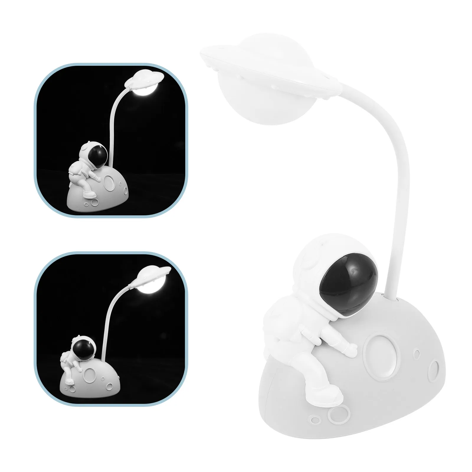 Unique Astronaut Shaped LED Night Light Small USB Charging Desk Lamp for Nursery Bedroom Home Decor Romantic Warm Light