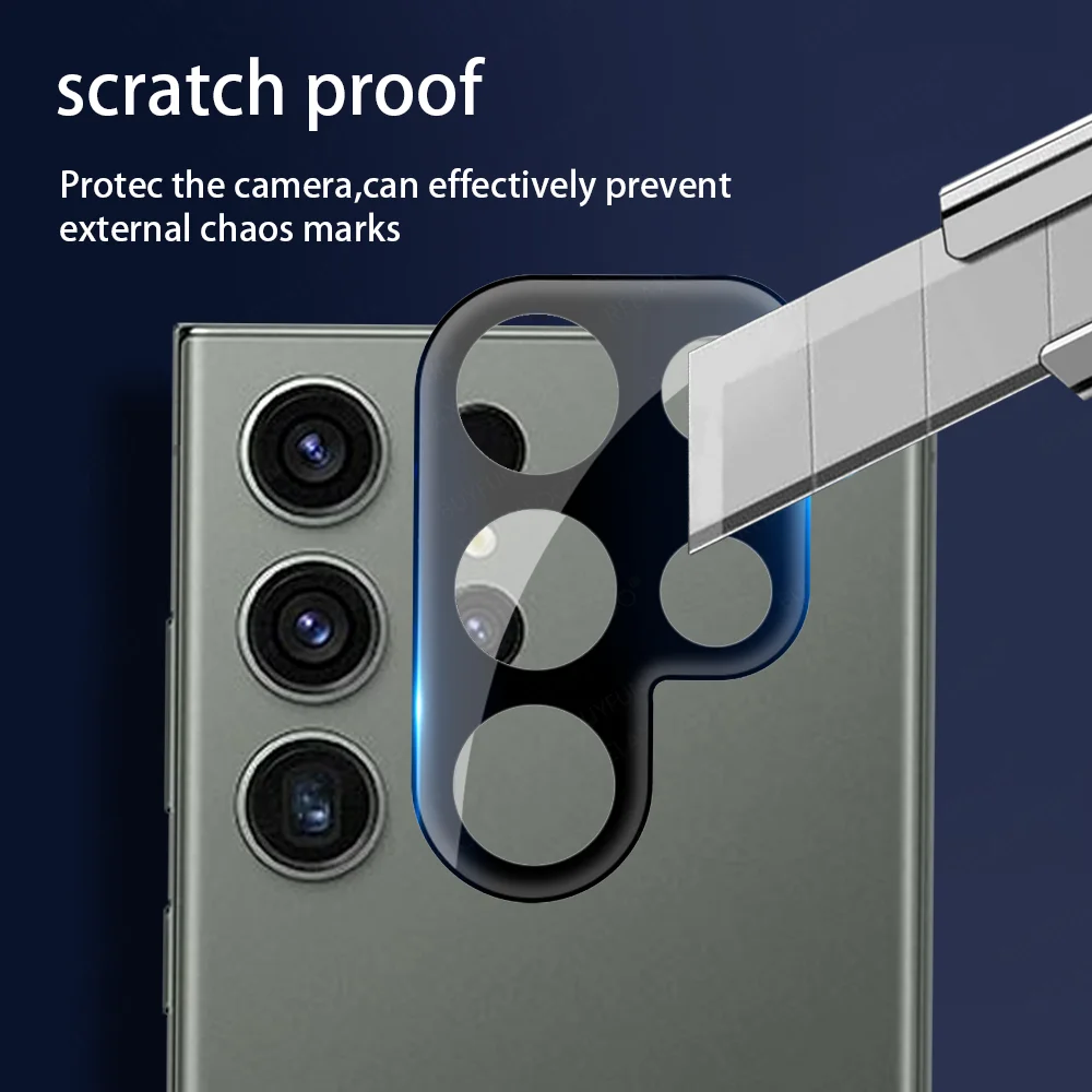 Protector de pantalla de cámara 9H para Samsung Galaxy S24 + S24 Ultra S23 + S23 Ultra S22Ultra 5G, funda de lente trasera, cubierta de vidrio templado