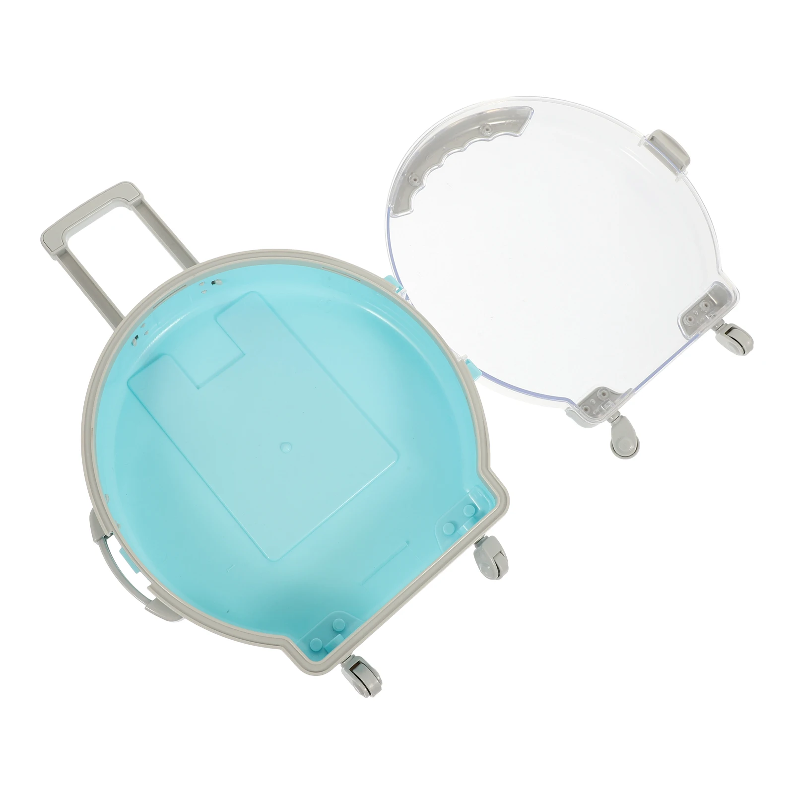 

Miniature Travel Case Toy Round Suitcase nament for House Child Luggage Case Pretend Play Storage Box Simulation Toy Small
