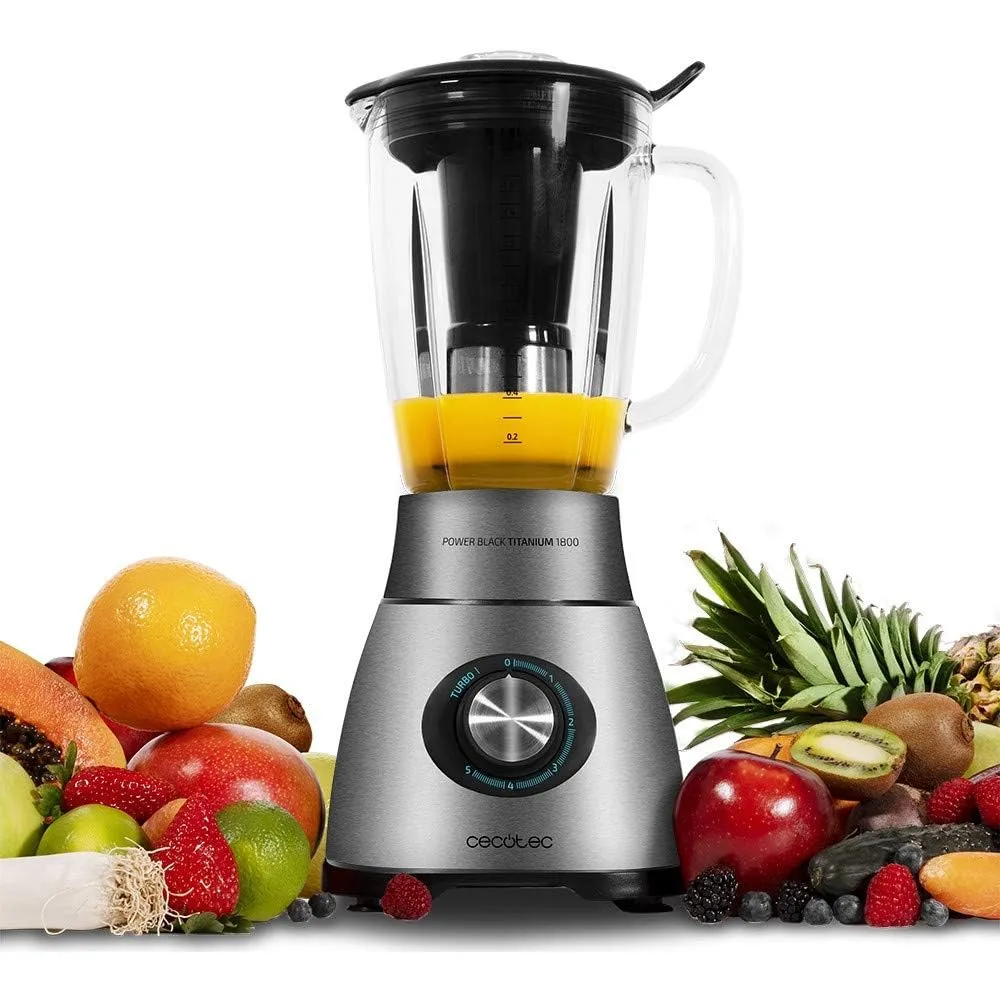 Batidora de Vaso Power Negro Titanio 2300MAX Mix Go. 2300W de Potencia Máxima, 1,5L de Capacidad, 5 Velocidades