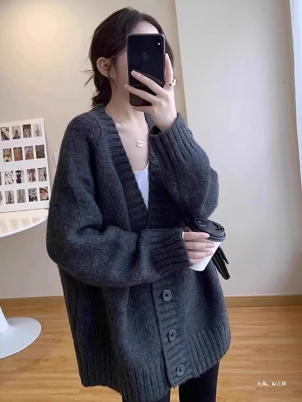 

Mid-Long Cardigans Harajuku Womens Summer Detail Leopard Neck Minimalist Effortless Spliced Fine Hollowed-Out Lettuce Light Boxy