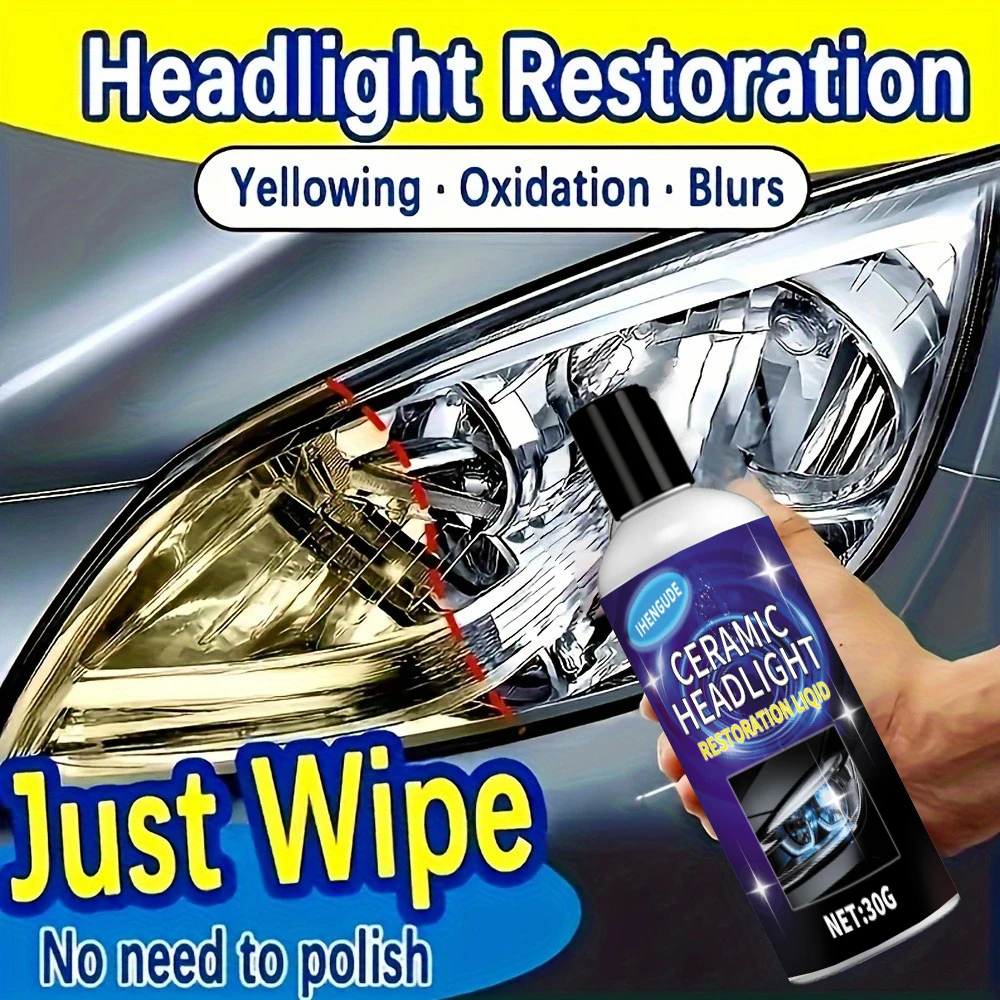 Headlight Repair Kit, Headlight Polishing, Scratch Repair Quickly Solve the Problems of Headlight Aging, Yellowing, and Blurring, with Simple Operation, and Can Restore the Brightness to 90% of Its Original State.