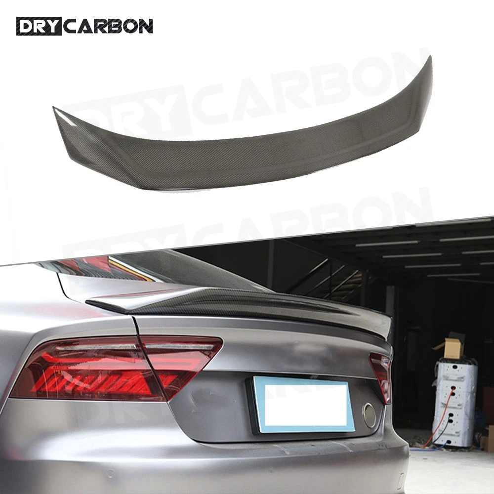 Carbon Fiber Rear Trunk Lip Spoiler For Audi A7 S7 RS7 2013-2017 Car Boot External Decoration