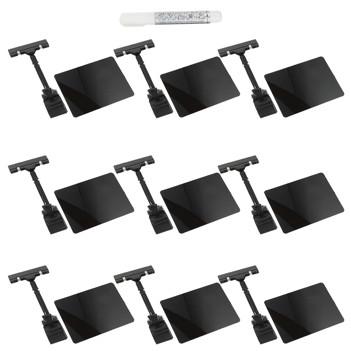 9 Pcs Label Advertising Display Price Tag Clips Commodity Board Holder Pvc Supermarket Tags