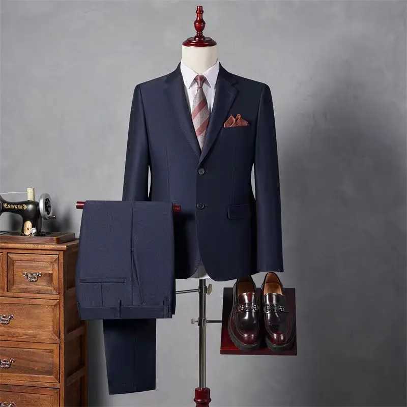 

Y042Men's suit two-piece Korean style slim groom wedding dress business casual professional formal suit small suit