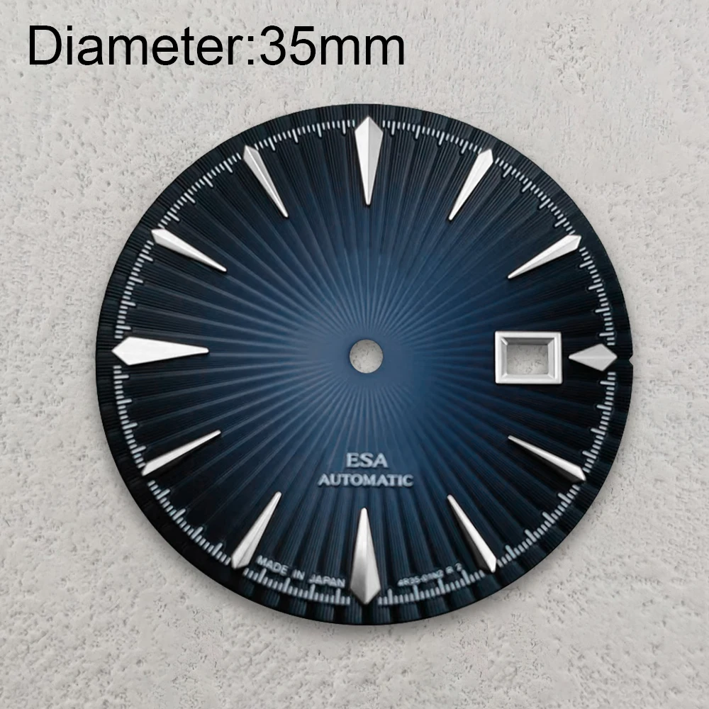 35mm S Logo Cocktail Dial Fit NH35/NH36 Movement High-Quality Vertical Grain Dial Watch Modification Accessories