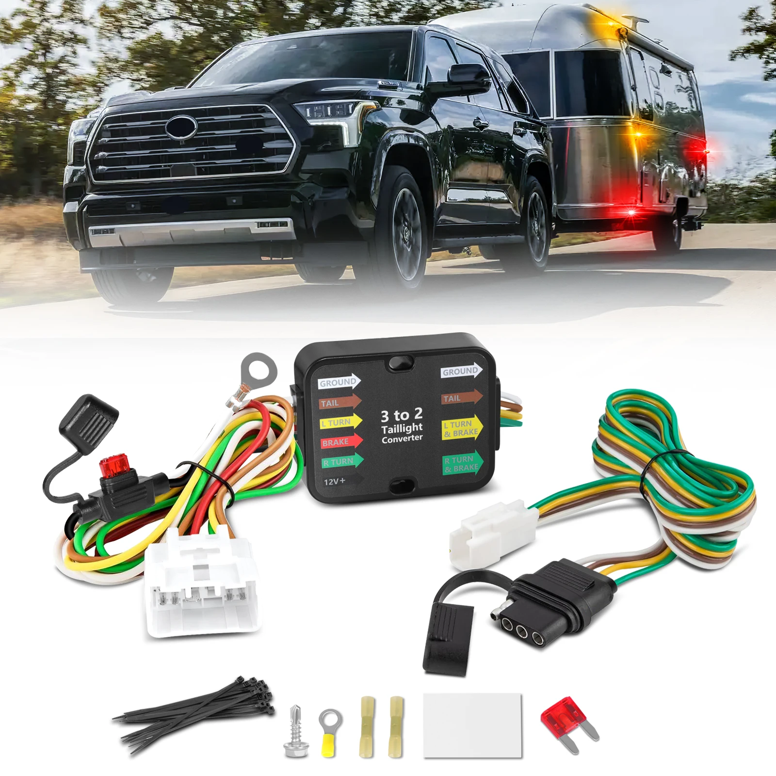 

4-Pin Trailer Wiring Harness 56217 for 08-19 Toyota Highlander Plug and Play 4-Way Flat T-Connector Custom Towing Hitch Wiring