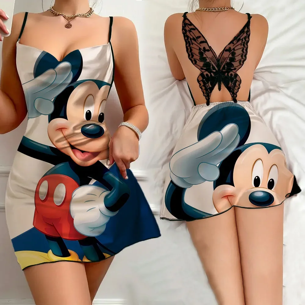 

2024 New Women's Nightwear Romantic Sexy Pajama for Women Summer Sleevesless Female Pajamas Cartoon Pattern Female Home Dress