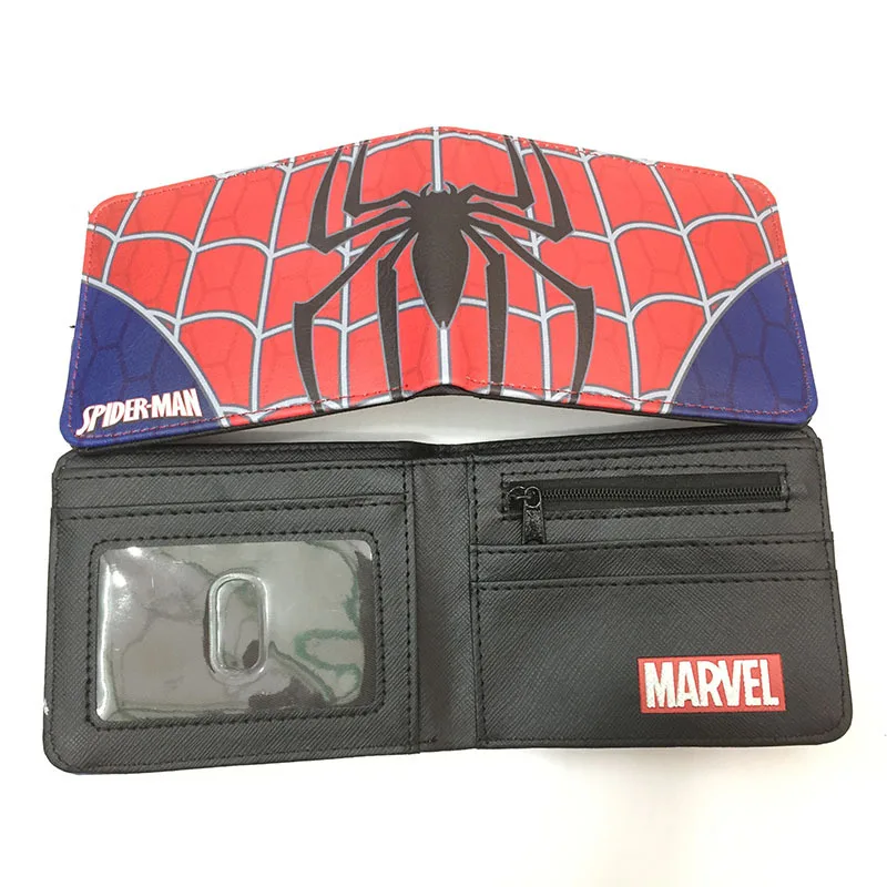 41 Types Anime Venom Spider-Man Cartoon PU Wallet Creative Simple Foldable Coin Purse Multifunctional Card Boys Gift
