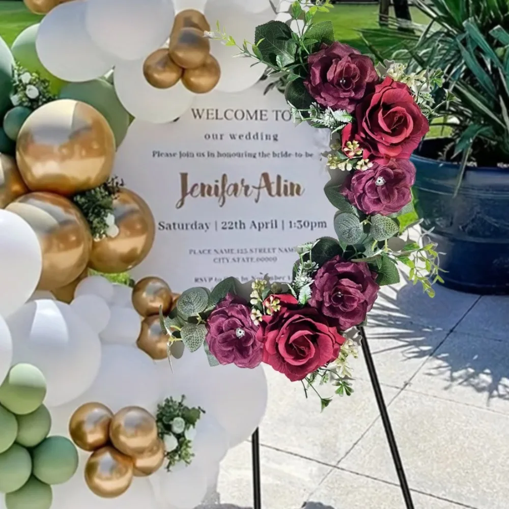 

Новая искусственная розовая арка для свадебного декора, украшение для дома, двери и стен, декоративная табличка «Добро пожаловать», подходит для всех сезонов