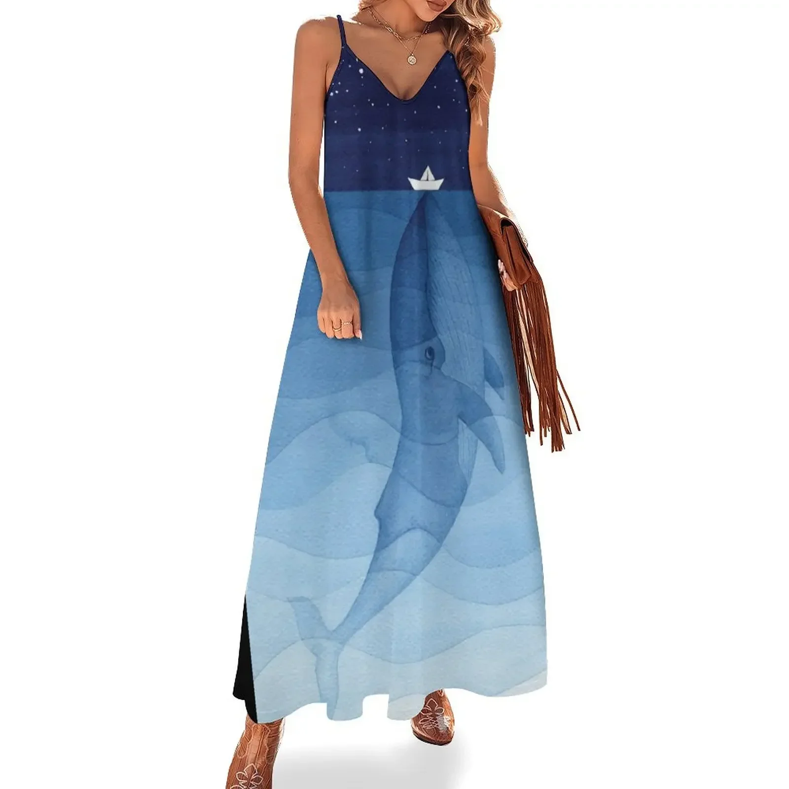 

Blue whale, sea animal Sleeveless Dress women's summer dresses 2024 summer woman dress 2024 women's dresses luxury Dress