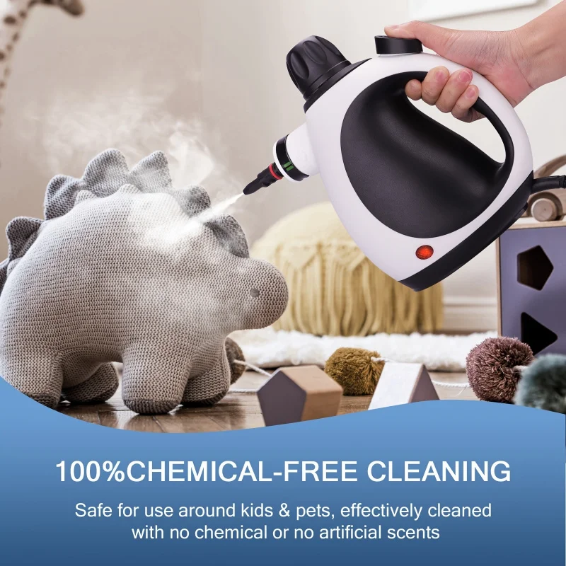 1050W High-Temperature Handheld Steam Cleaner with 9 Accessories for Home, Kitchen, Car & Furniture Surfaces