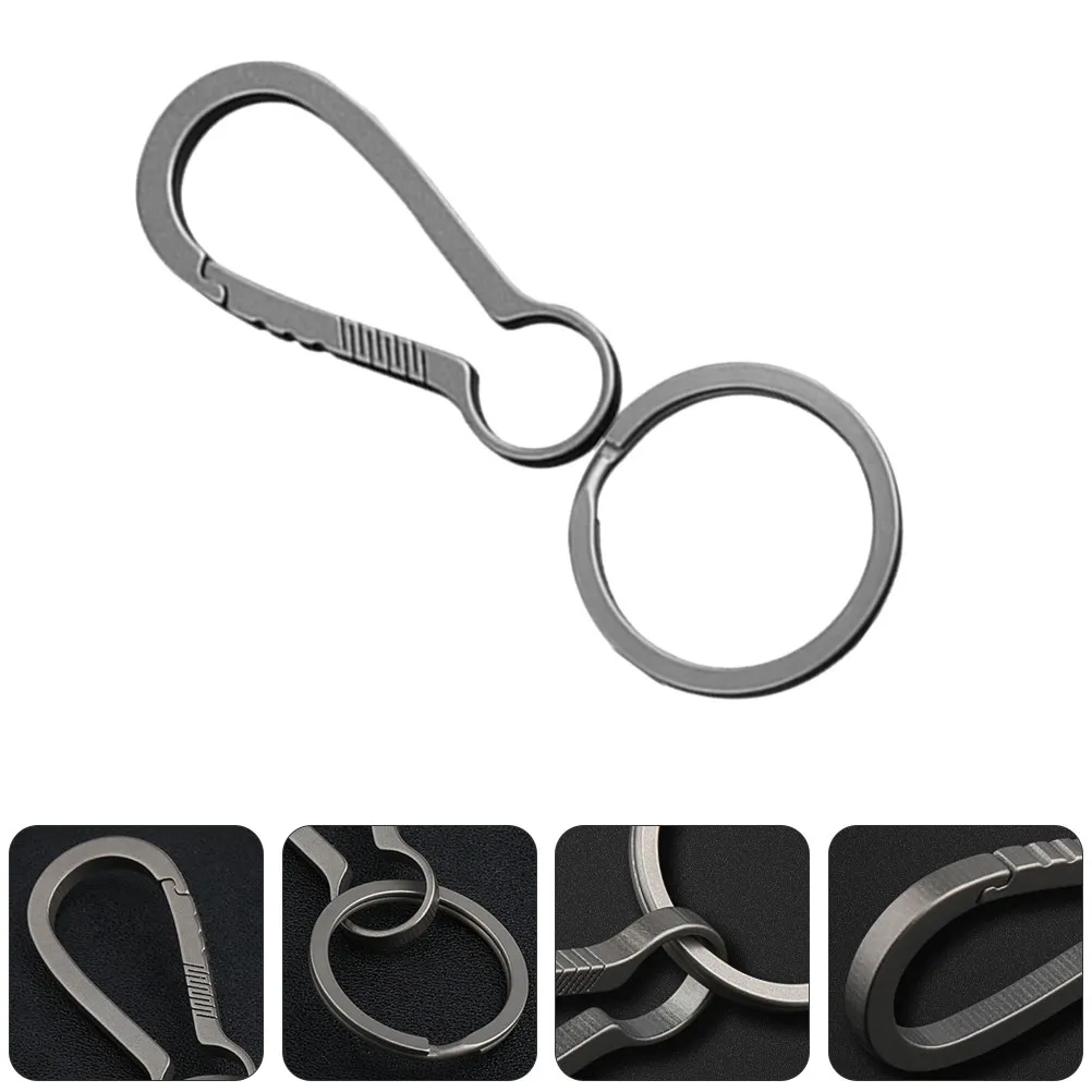Titanium Alloy Keychain Strong Stable Bayonet Structure Key Ring Clip Carabiner for Men Keys Keychain Clip Keychains for Men