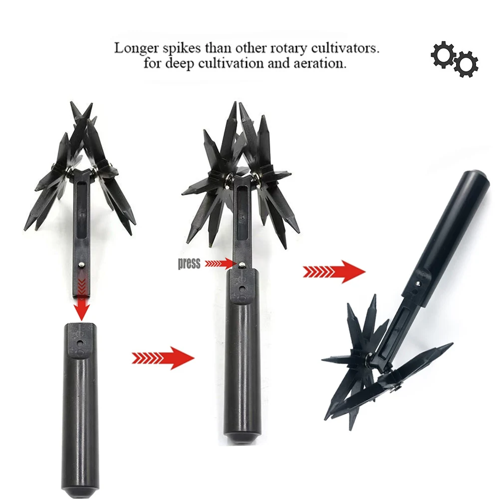 Alat Pengolah Tanah Dorong Manual untuk Kebun Rumah, Pembuka Tanah, Penyiangan, Peralatan Putar Ringan