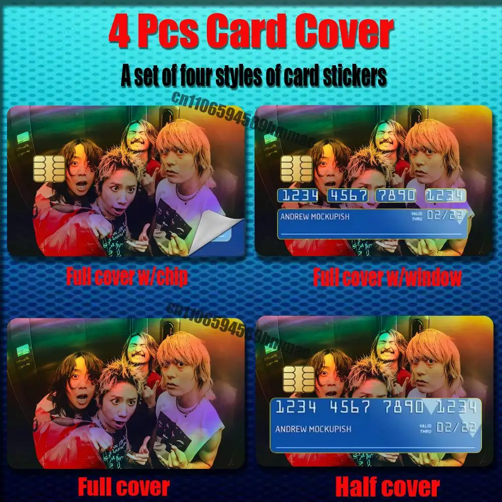 For ONE OK ROCK Detox Ambitions Credit Bank Sticker ID Access Card Cover Skin Rainbow Color Laser Stickers Film