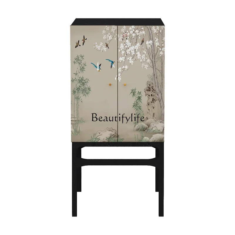 

LD33Chinese-Style Solid Wood Multi-Functional Storage Side Cabinet Modern Sideboard Cabinet Light Luxury High-End Customization