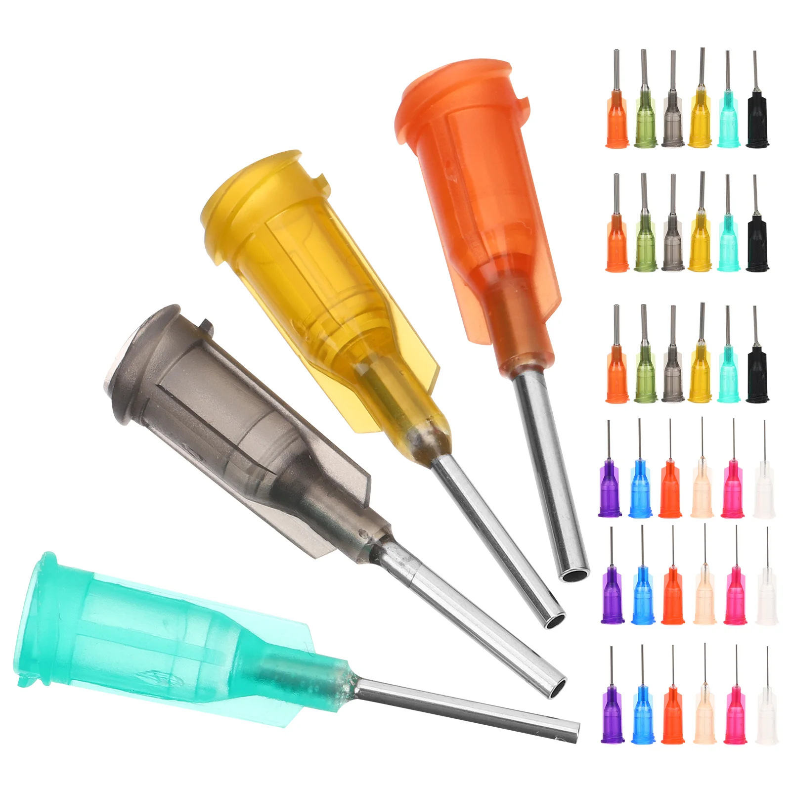 60 Pcs Liquid Dispensing Needles Small Glue Tips Assortment for Industrial Replacement