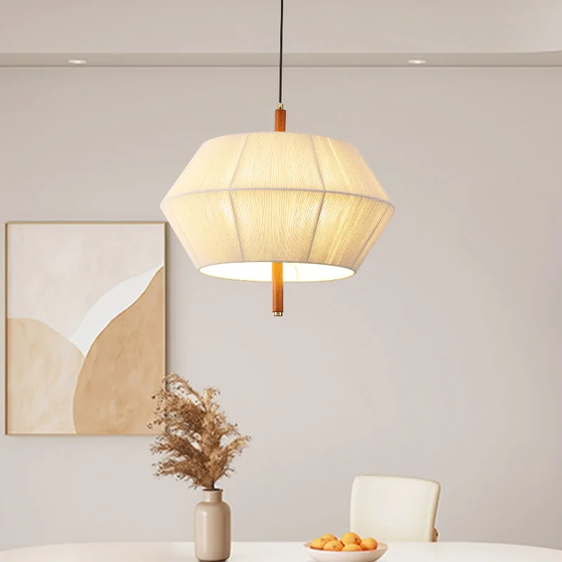 الوسابي نمط الرجعية القطن والكتان الثريات النمط الياباني B & B فندق غرفة الشاي دراسة الجوز اللون مطعم جزيرة الإضاءة #5