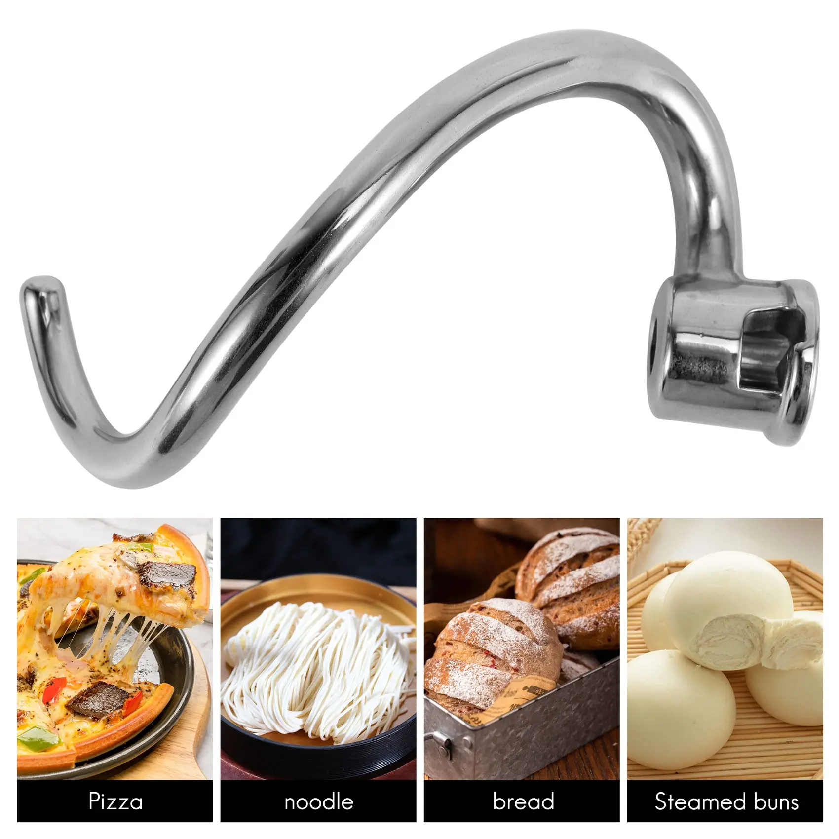 Gancho de masa de acero inoxidable, accesorio para mezclador eléctrico, Ksmc7Qdh 5Ksm7580X, herramientas para hacer masa de galletas y pan