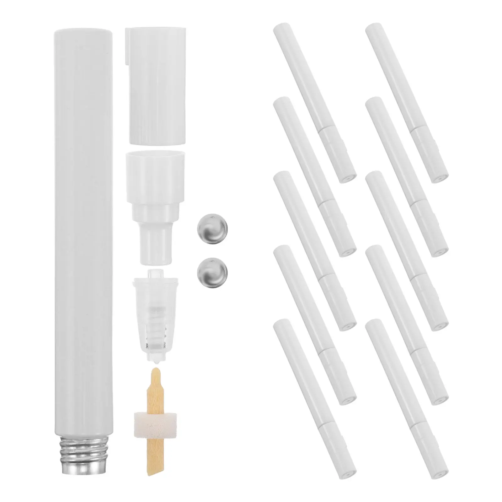 

10Pcs Empty Refillable Paint Markers 4.5mm Aluminum Body Blank Acrylic Markers for Art Drawing Industrial Use Precision Writing
