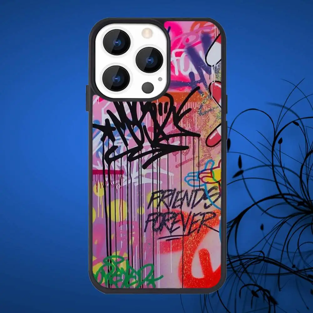 Coque de téléphone Graffiti colorée Cool pour iPhone 17,16,15,14,13,12,11,Plus,Pro,Max Mini Magsafe, charge magnétique sans fil
