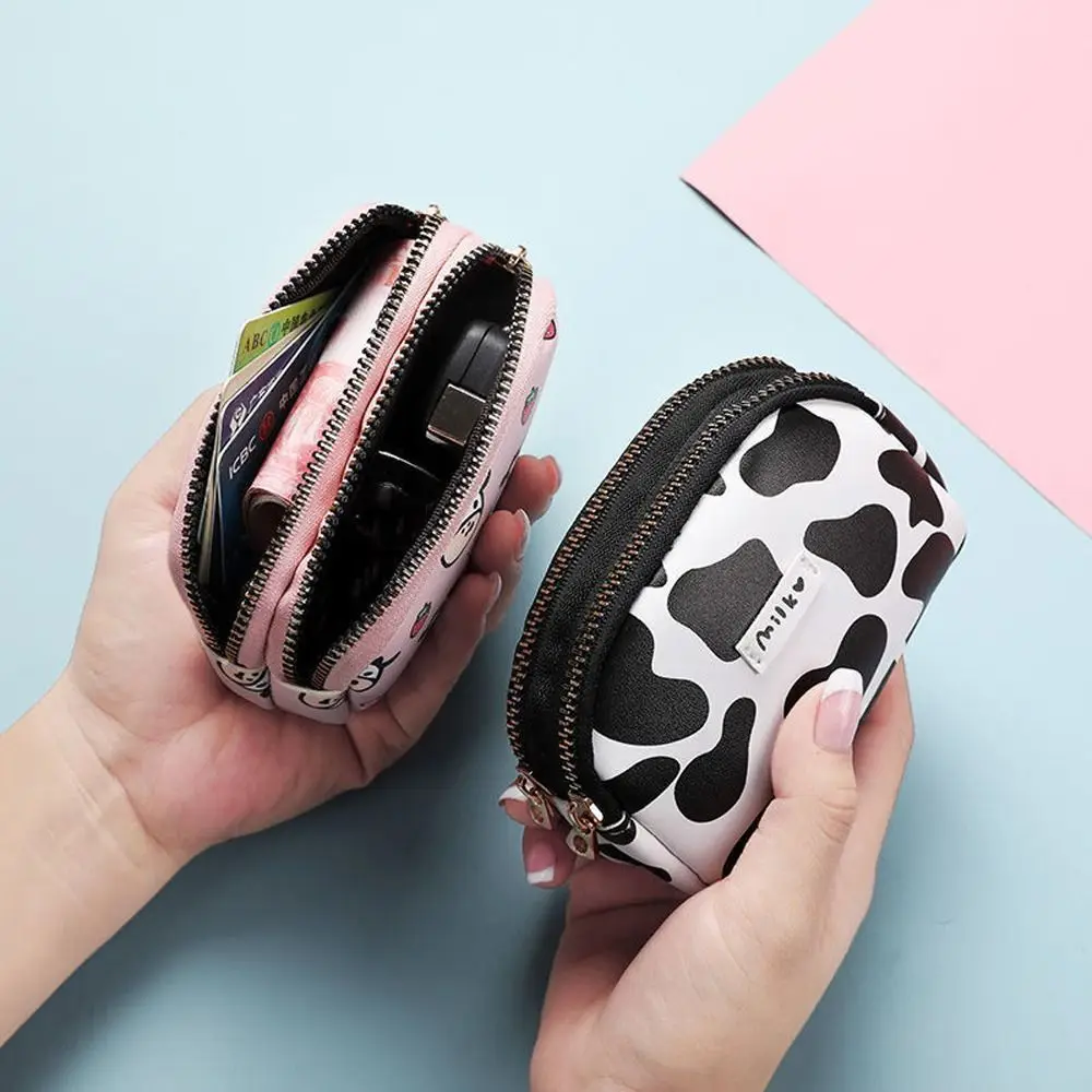 Bags Girls Money Bag Animals Double Layer Cattle Women Purse Wallets Cow Coin Purse Korean Card Holder Cartoon Money Bag