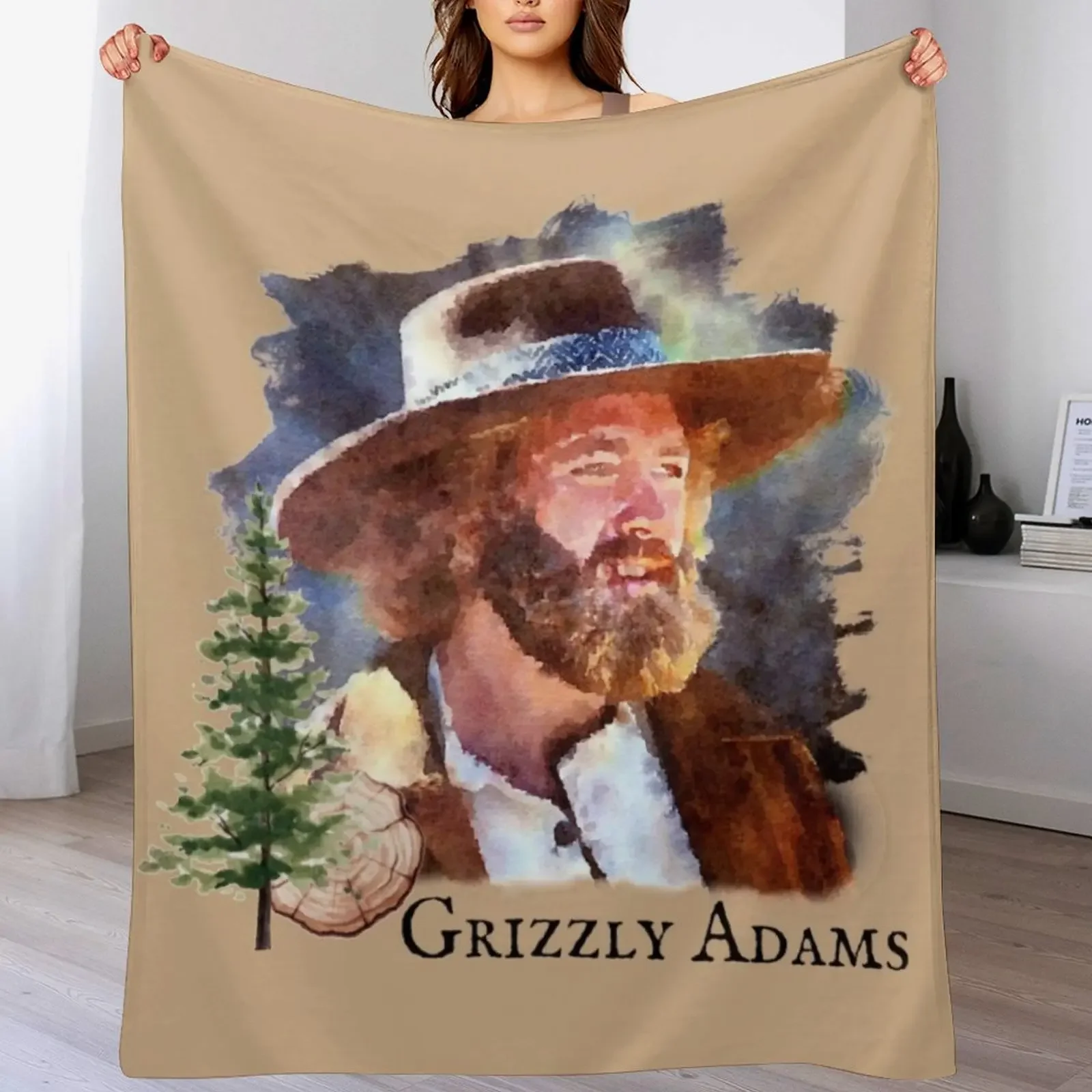 

New Grizzly Adams Throw Blanket Sofa warm for winter wednesday Plush Blankets