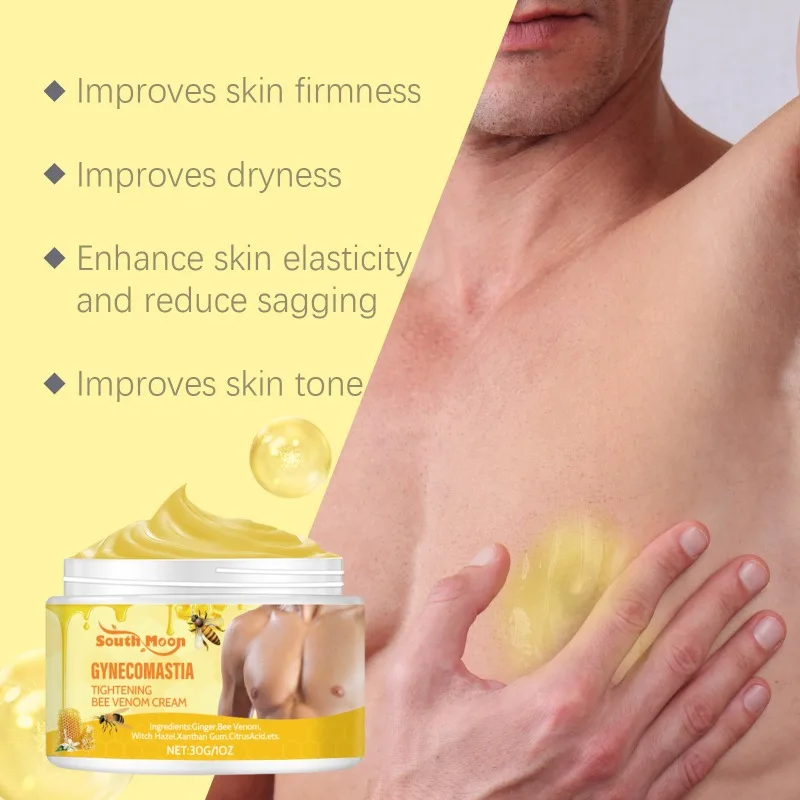 Gynecomastia Bee Venom Tightening Cream Instant Muscle Accelerating Hardening Firming Care for Men Chest Fat Tight Chest Muscle