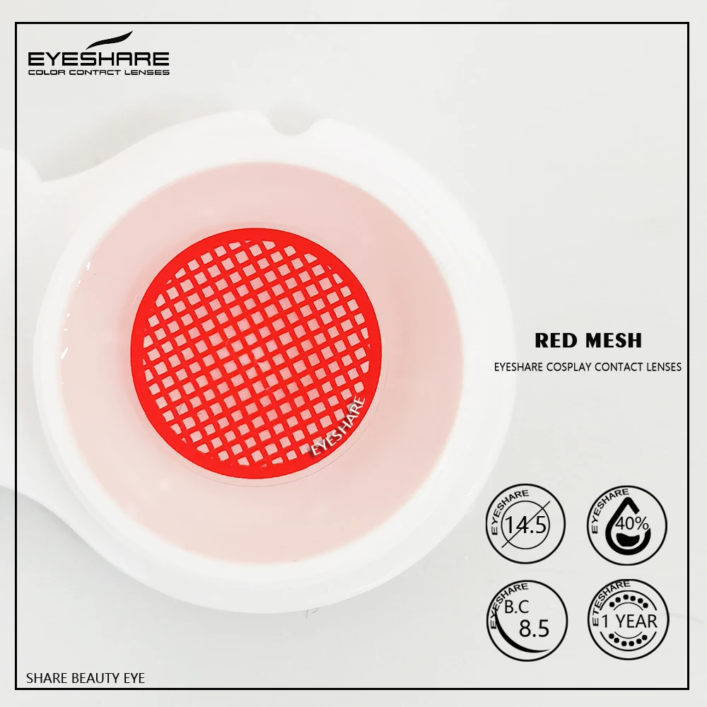 EYESHARE 1 pair White Mesh Halloween Cosplay Colored Contact Lenses Yearly Use Cosmetic Contact Lens Eye Color Colored Contacts