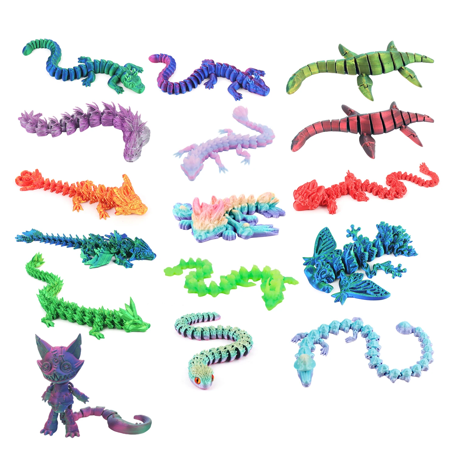 

3D printed figurine simulation dragon, creative figurine decoration, home administrative decoration, randomly sent
