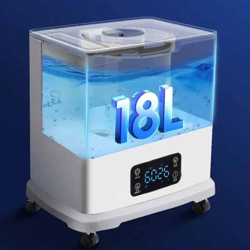 

Commercial Ultrasonic Humidifier with Mobile Wheels High Mist Output for Food Stall Grocery Store Greenhouse