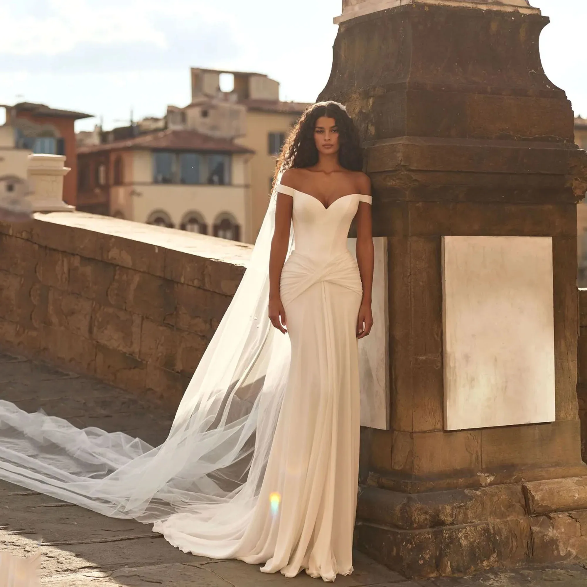 

Boho Wedding Dresses 2026 Luxury Off Shoulder Pleated Chiffon Bride Gowns Sweetheart Backless robe mariée boheme Customized