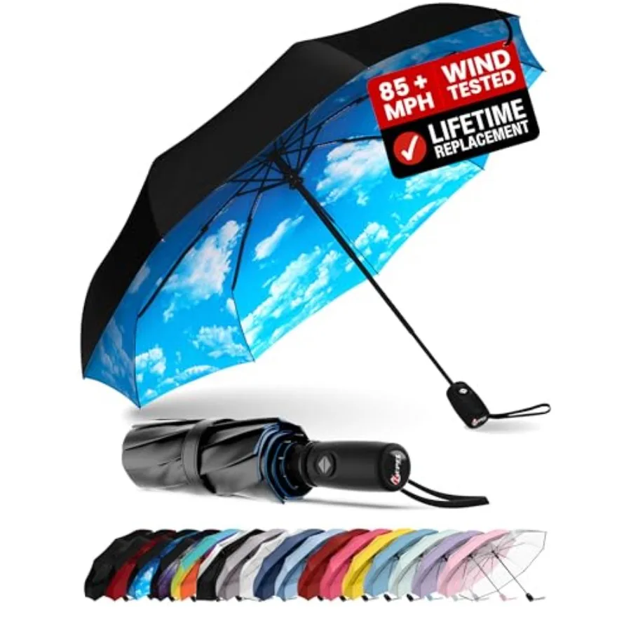 

Зонт REPEL для путешествий, ветрозащитный - компактный, выдерживает ветер до 85 миль/ч, самый прочный премиальный автоматический складной зонт для дождя и