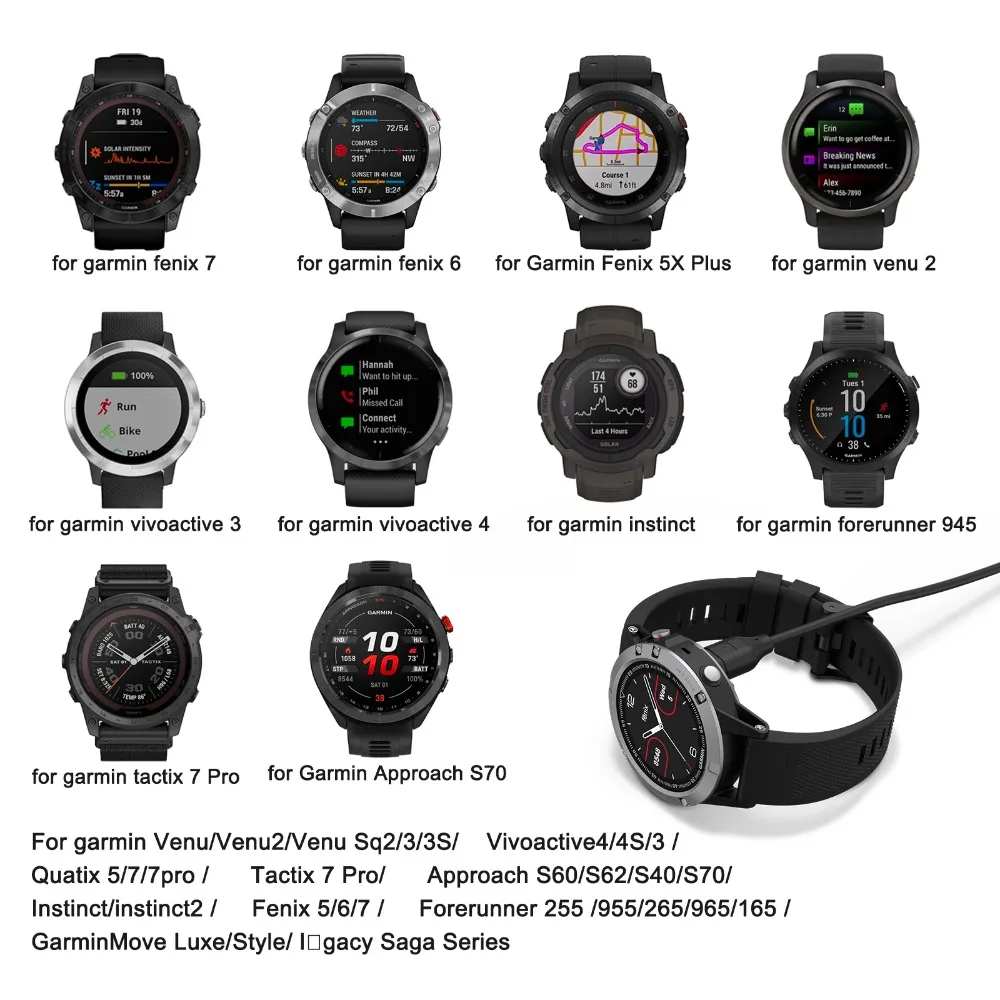 Type C Charger For Garmin Fenix 7 6 5X Plus/Venu 2/Vivoactive 3 4/Instinct 2/Forerunner 945 255 955 265 965 165 Charging Cable image 2