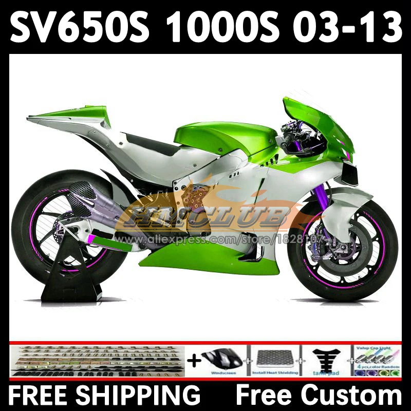 Body For SUZUKI SV650S SV650 1000 03 04 05 06 07 08 22No.138 green stock SV1000S SV 650S 1000S 2009 2010 2011 2012 2013 Fairing